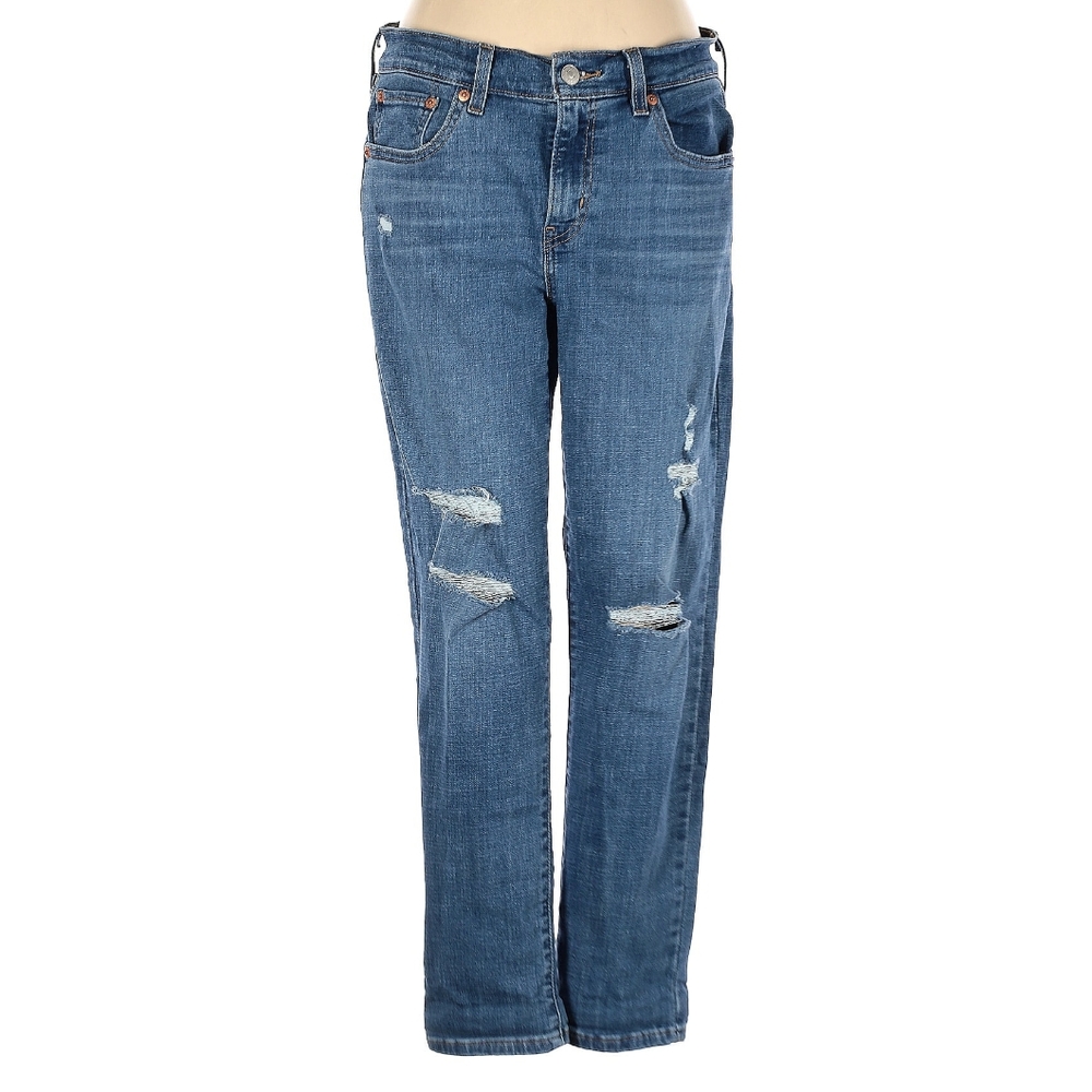 Levis straight leg distressed jeans
